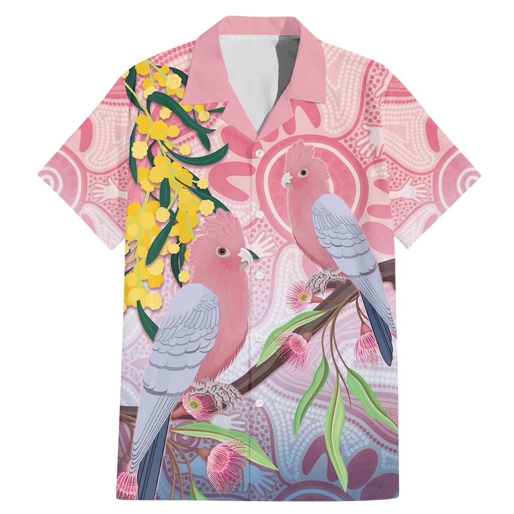 Australia Galah Family Matching Mermaid Dress and Hawaiian Shirt Gumblossoms Golden Wattle Aboriginal Art