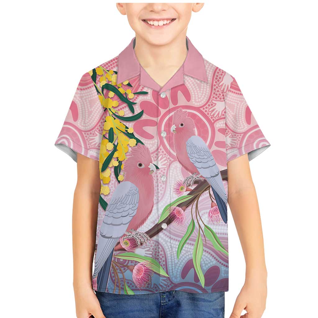 Australia Galah Family Matching Mermaid Dress and Hawaiian Shirt Gumblossoms Golden Wattle Aboriginal Art