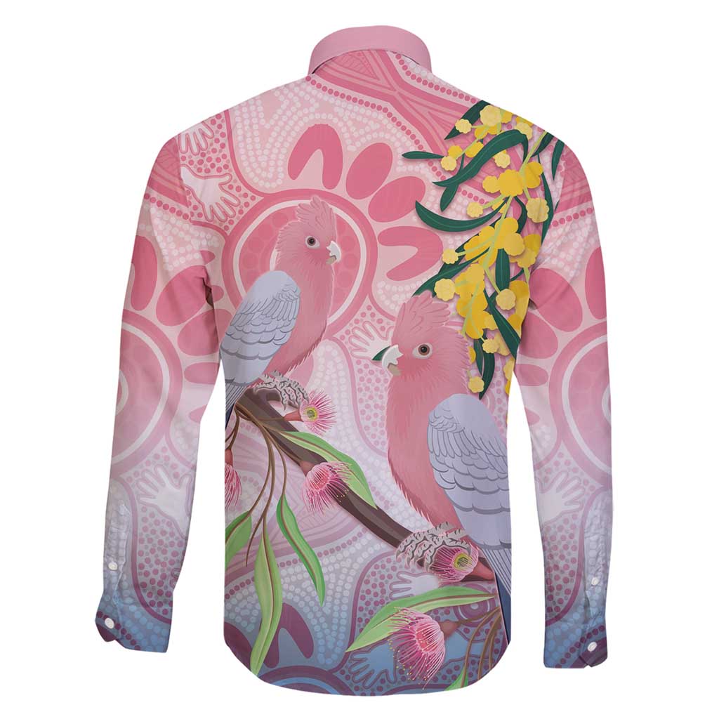 Australia Galah Family Matching Off Shoulder Maxi Dress and Hawaiian Shirt Gumblossoms Golden Wattle Aboriginal Art