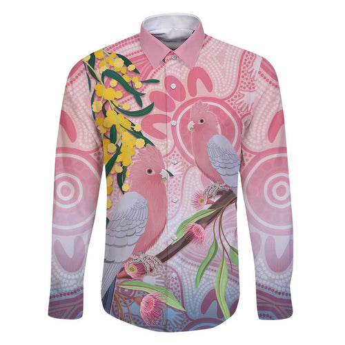 Australia Galah Family Matching Tank Maxi Dress and Hawaiian Shirt Gumblossoms Golden Wattle Aboriginal Art