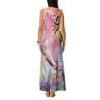Australia Galah Family Matching Tank Maxi Dress and Hawaiian Shirt Gumblossoms Golden Wattle Aboriginal Art