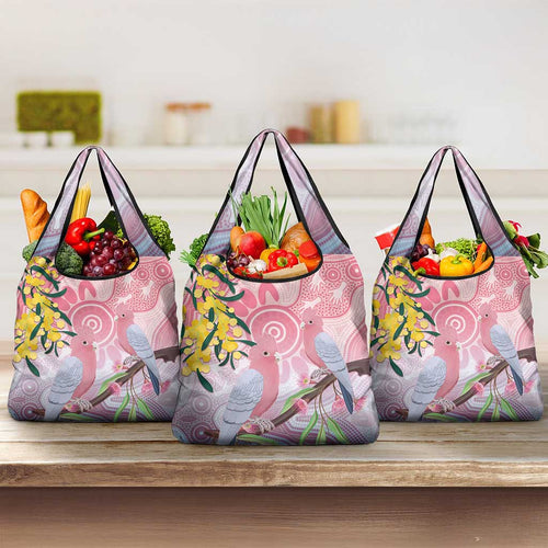 Australia Galah Grocery Bag Gumblossoms Golden Wattle Aboriginal Art