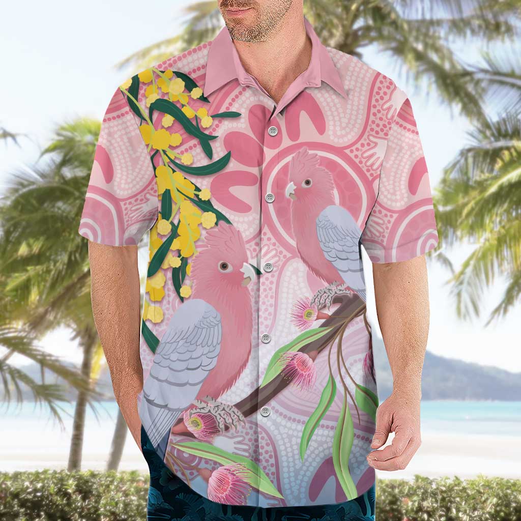Australia Galah Hawaiian Shirt Gumblossoms Golden Wattle Aboriginal Art