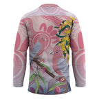 Australia Galah Hockey Jersey Gumblossoms Golden Wattle Aboriginal Art - Aussie Hoodie