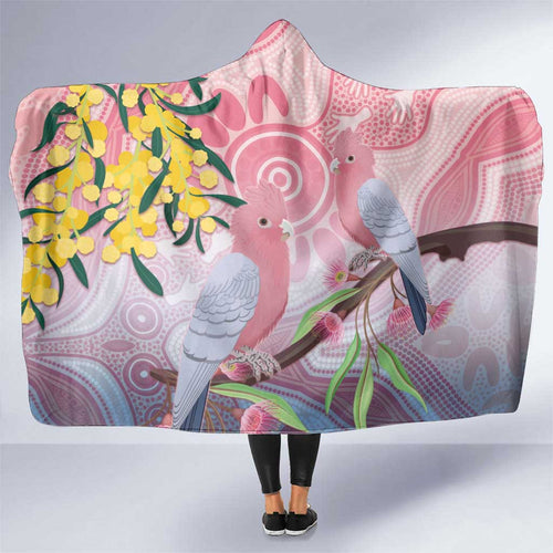 Australia Galah Hooded Blanket Gumblossoms Golden Wattle Aboriginal Art