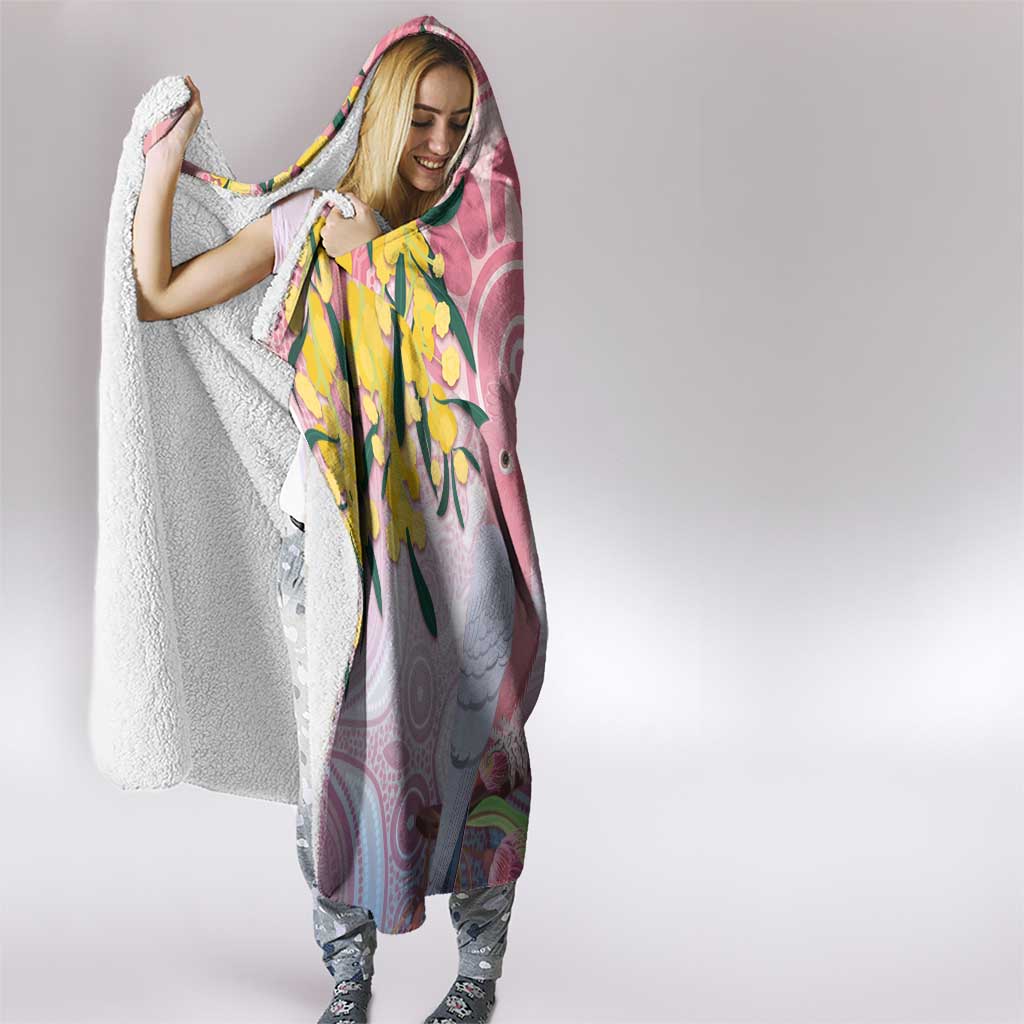 Australia Galah Hooded Blanket Gumblossoms Golden Wattle Aboriginal Art