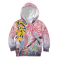 Australia Galah Kid Hoodie Gumblossoms Golden Wattle Aboriginal Art