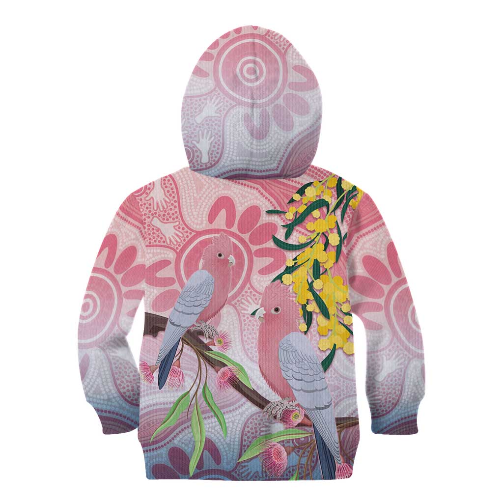Australia Galah Kid Hoodie Gumblossoms Golden Wattle Aboriginal Art