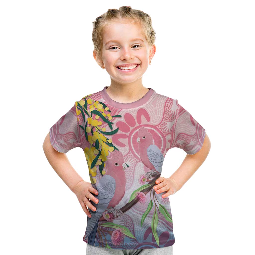 Australia Galah Kid T Shirt Gumblossoms Golden Wattle Aboriginal Art