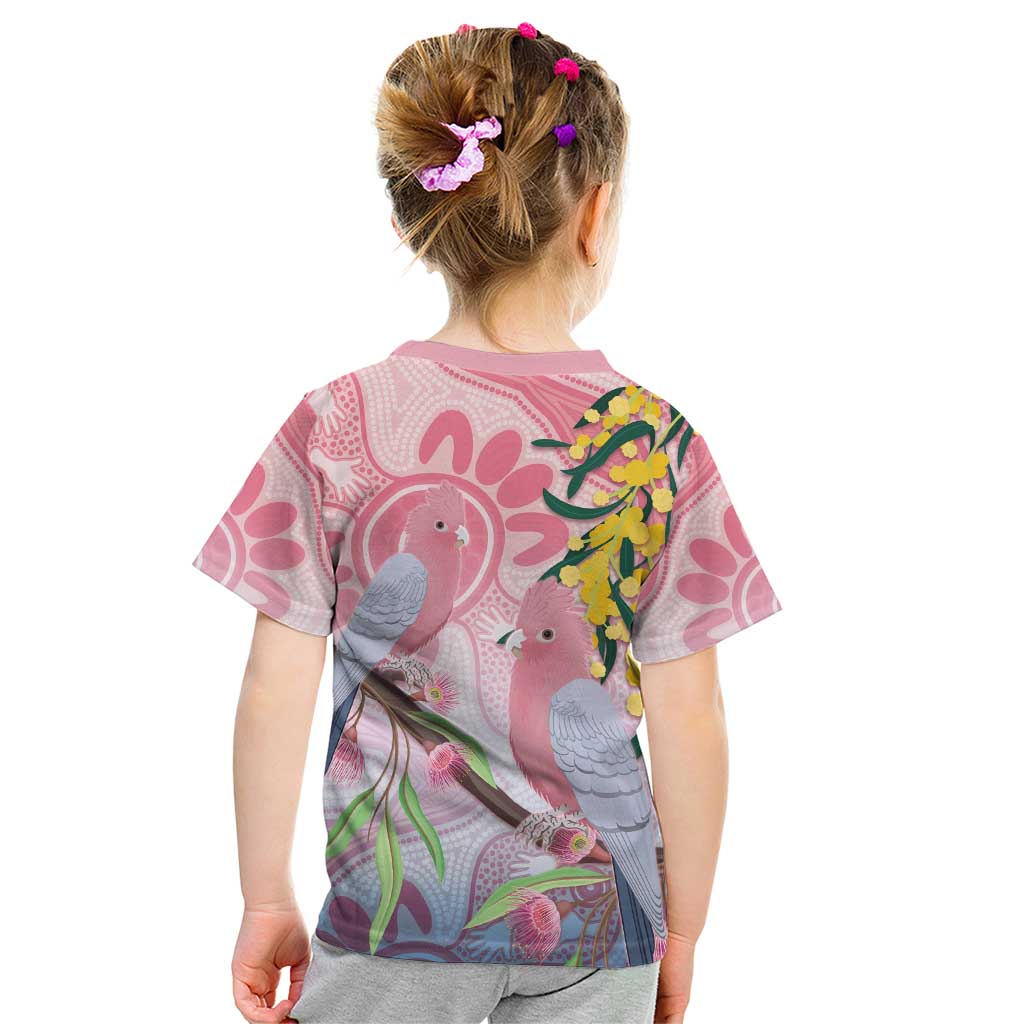 Australia Galah Kid T Shirt Gumblossoms Golden Wattle Aboriginal Art
