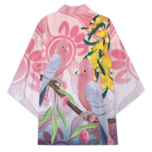 Australia Galah Kimono Gumblossoms Golden Wattle Aboriginal Art - Aussie Hoodie