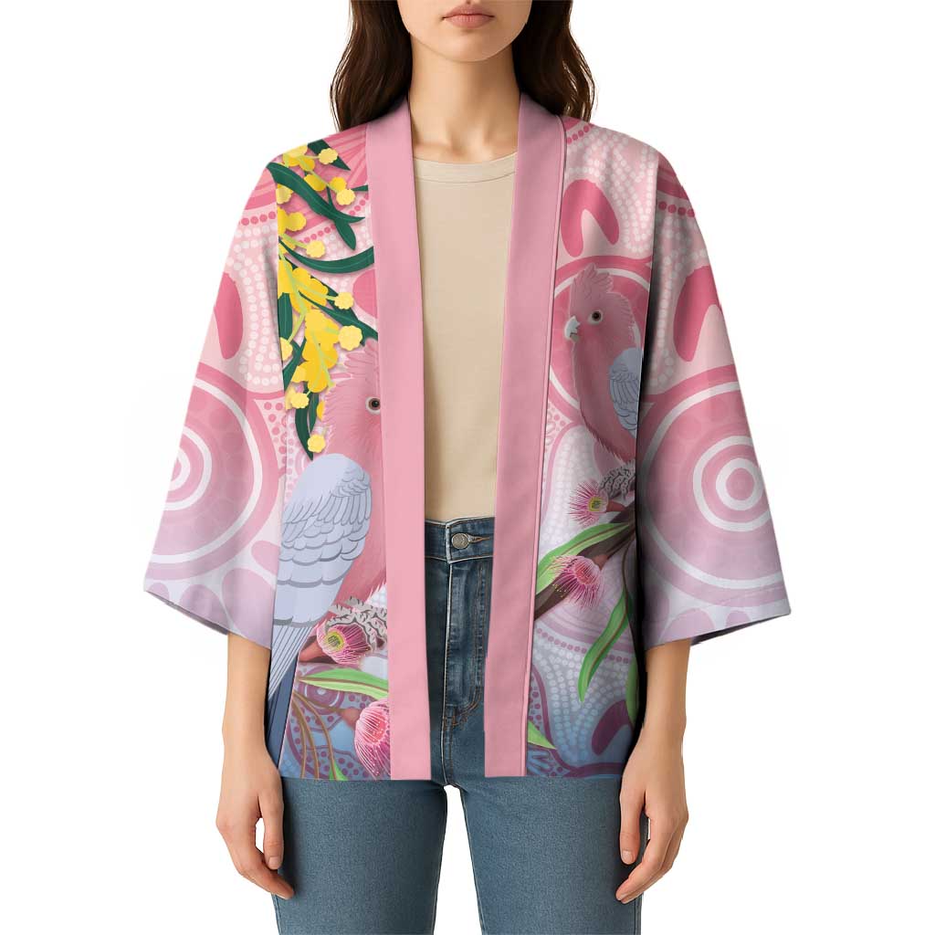 Australia Galah Kimono Gumblossoms Golden Wattle Aboriginal Art - Aussie Hoodie