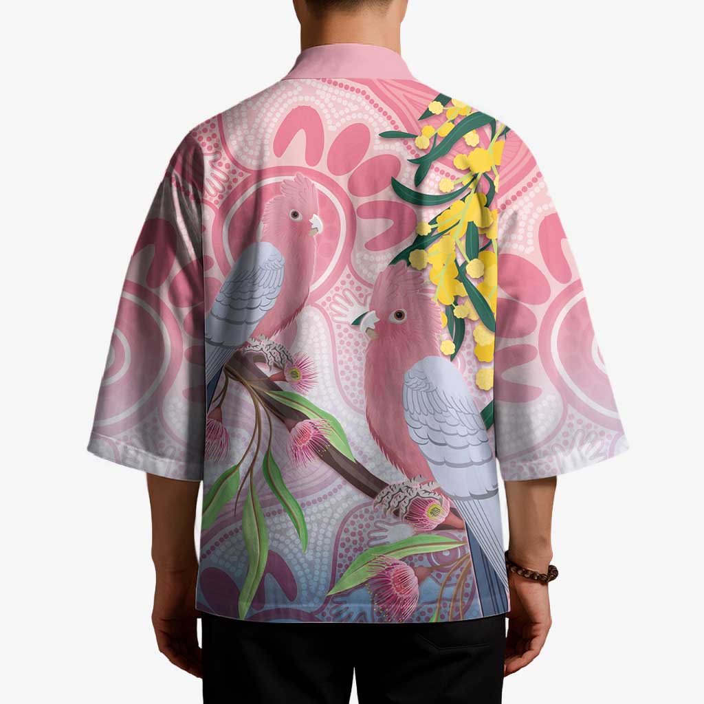 Australia Galah Kimono Gumblossoms Golden Wattle Aboriginal Art - Aussie Hoodie
