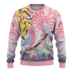 Australia Galah Ugly Christmas Sweater Gumblossoms Golden Wattle Aboriginal Art - Aussie Hoodie