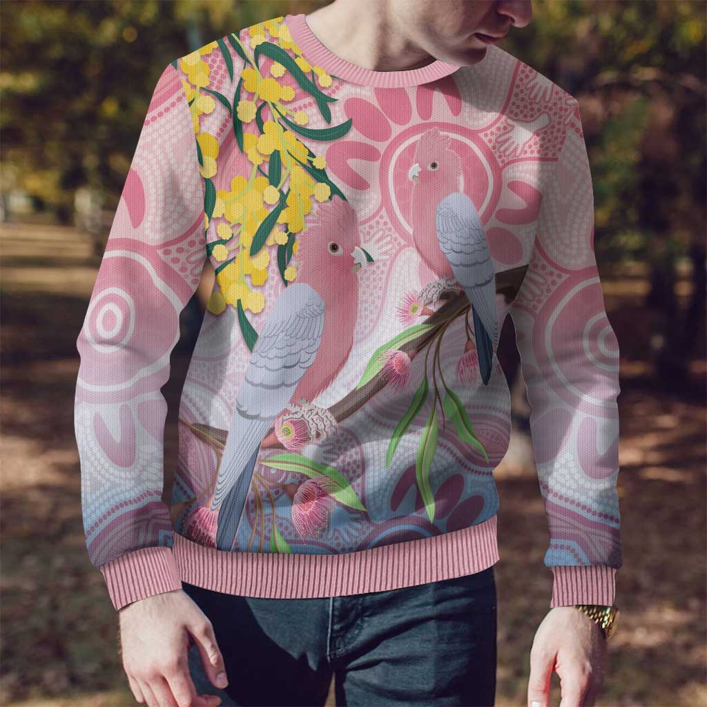 Australia Galah Ugly Christmas Sweater Gumblossoms Golden Wattle Aboriginal Art - Aussie Hoodie