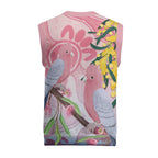 Australia Galah Christmas Knitted V-Neck Vest Gumblossoms Golden Wattle Aboriginal Art - Aussie Hoodie