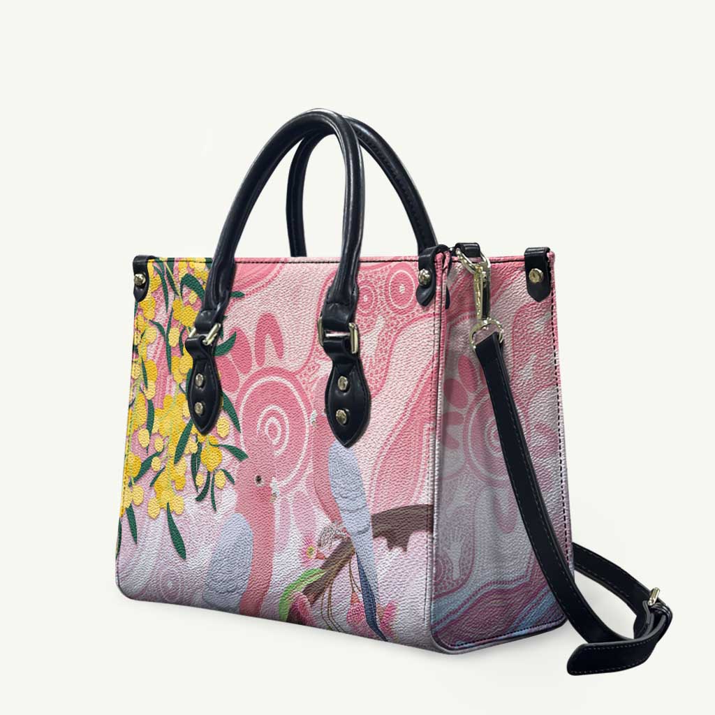 Australia Galah Leather Bag Gumblossoms Golden Wattle Aboriginal Art - Aussie Hoodie