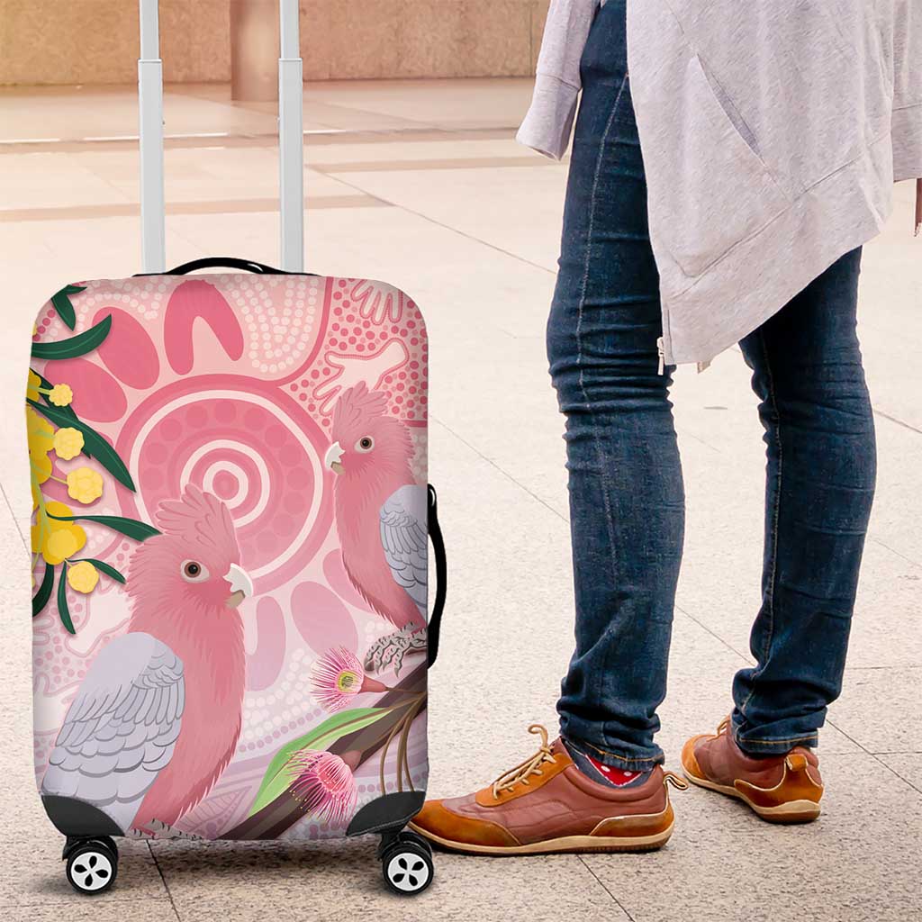 Australia Galah Luggage Cover Gumblossoms Golden Wattle Aboriginal Art