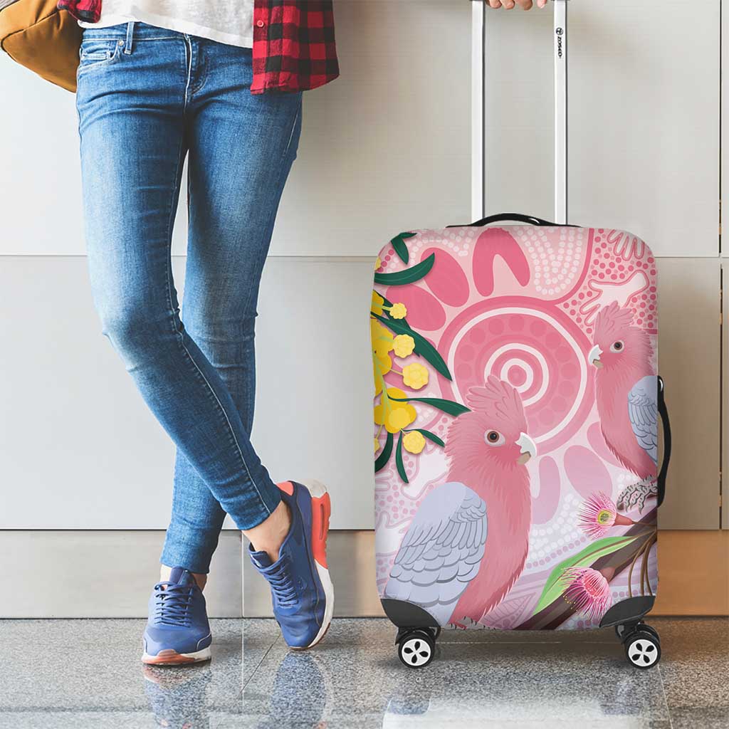 Australia Galah Luggage Cover Gumblossoms Golden Wattle Aboriginal Art