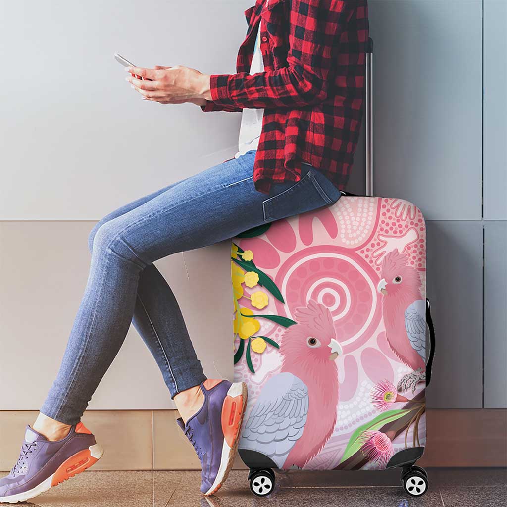 Australia Galah Luggage Cover Gumblossoms Golden Wattle Aboriginal Art