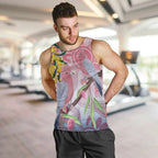 Australia Galah Men Tank Top Gumblossoms Golden Wattle Aboriginal Art