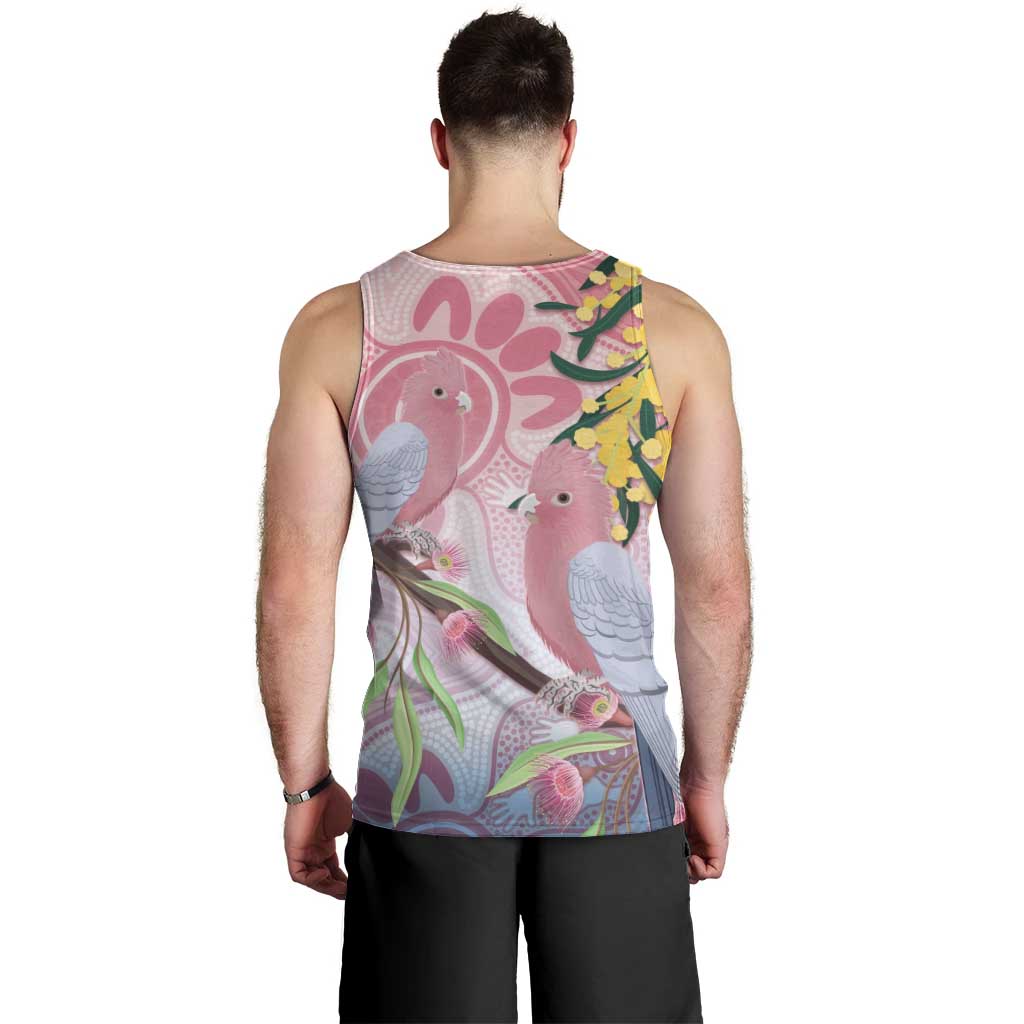 Australia Galah Men Tank Top Gumblossoms Golden Wattle Aboriginal Art