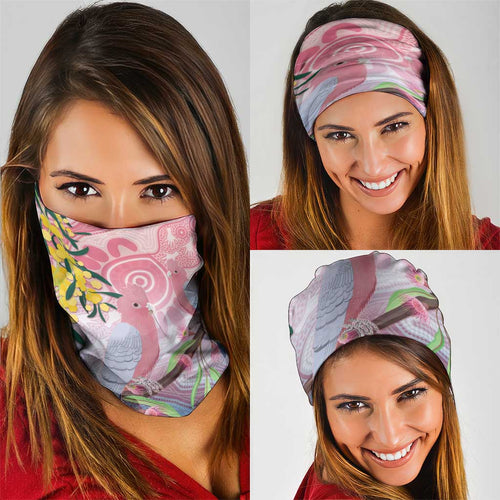 Australia Galah Neck Gaiter Gumblossoms Golden Wattle Aboriginal Art - Aussie Hoodie
