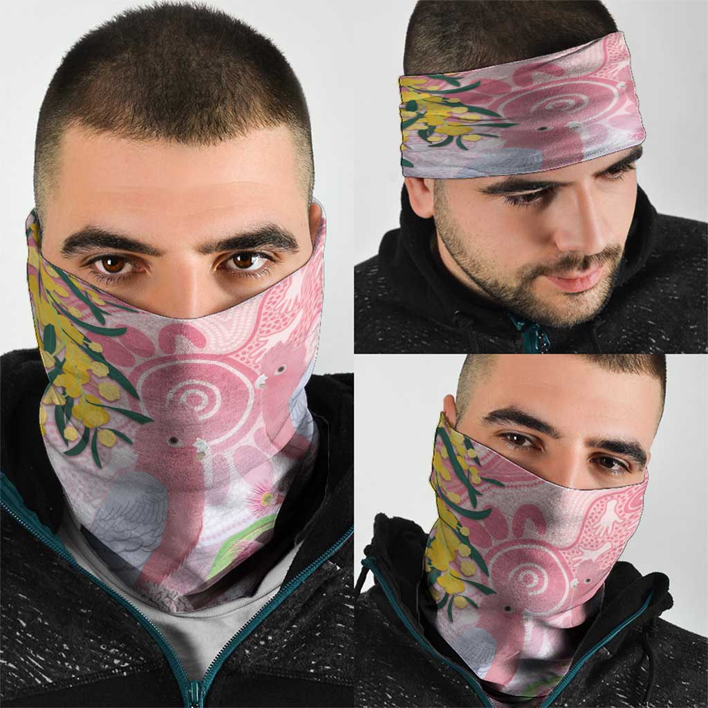 Australia Galah Neck Gaiter Gumblossoms Golden Wattle Aboriginal Art - Aussie Hoodie