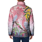 Australia Galah Padded Jacket Gumblossoms Golden Wattle Aboriginal Art - Aussie Hoodie
