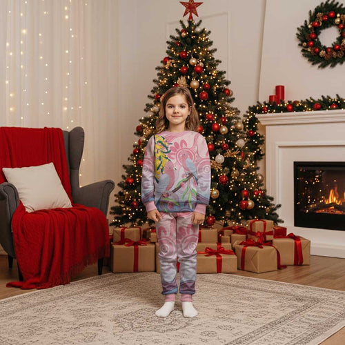 Australia Galah Christmas Pajama Set Gumblossoms Golden Wattle Aboriginal Art - Aussie Hoodie