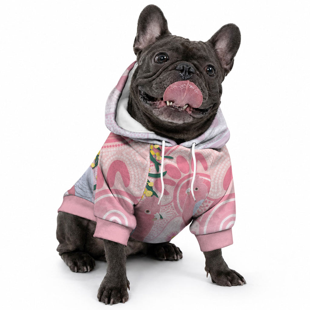 Australia Galah Pet Hoodie Gumblossoms Golden Wattle Aboriginal Art