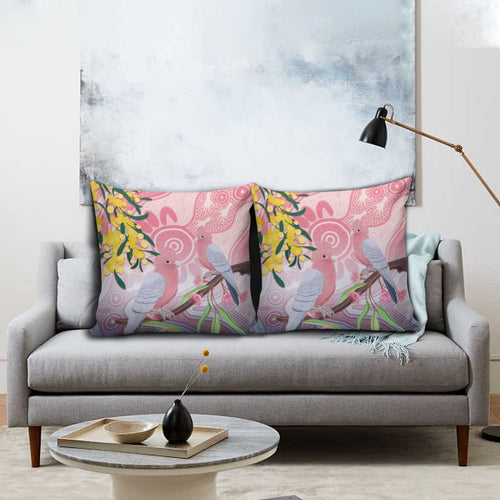 Australia Galah Pillow Cover Gumblossoms Golden Wattle Aboriginal Art - Aussie Hoodie