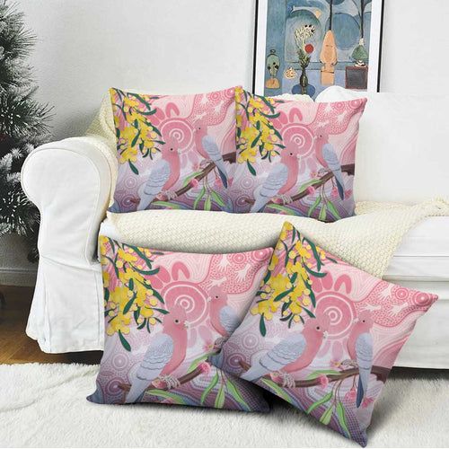 Australia Galah Pillow Cover Gumblossoms Golden Wattle Aboriginal Art - Aussie Hoodie