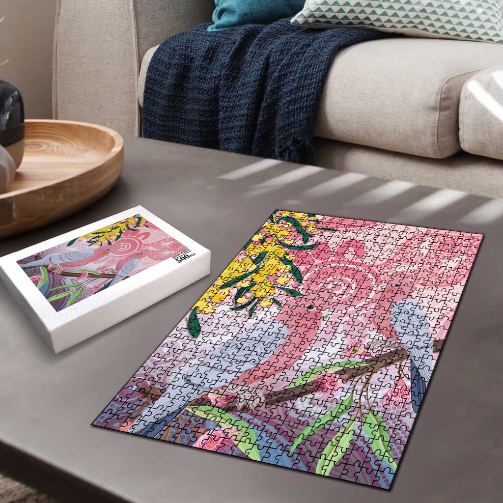 Australia Galah Puzzle Gumblossoms Golden Wattle Aboriginal Art - Aussie Hoodie