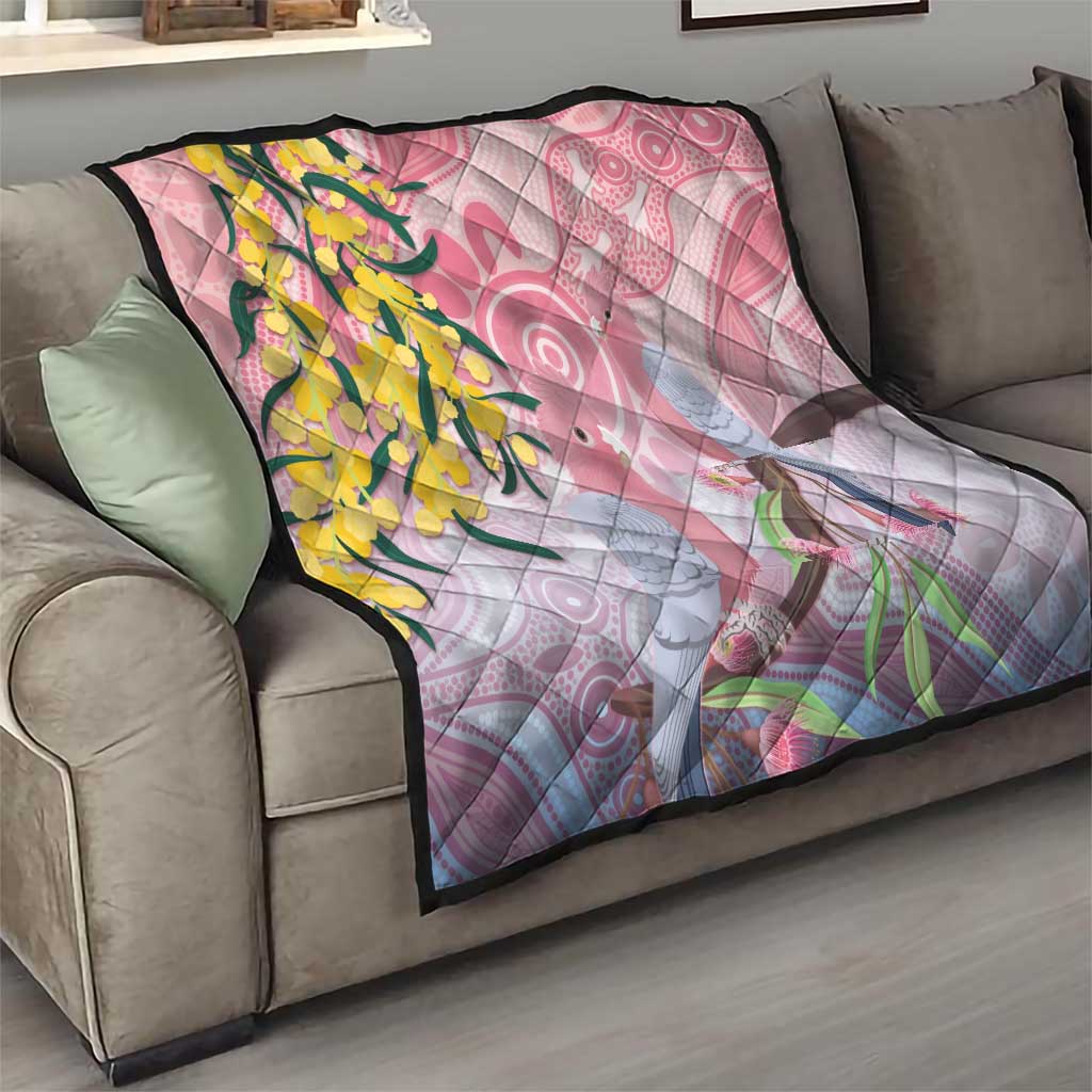 Australia Galah Quilt Gumblossoms Golden Wattle Aboriginal Art