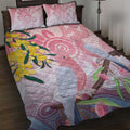 Australia Galah Quilt Bed Set Gumblossoms Golden Wattle Aboriginal Art