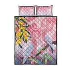 Australia Galah Quilt Bed Set Gumblossoms Golden Wattle Aboriginal Art