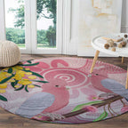 Australia Galah Round Carpet Gumblossoms Golden Wattle Aboriginal Art