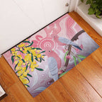 Australia Galah Rubber Doormat Gumblossoms Golden Wattle Aboriginal Art