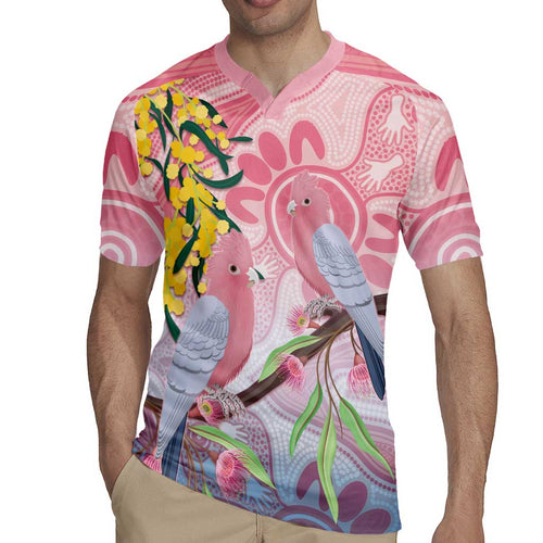 Australia Galah Rugby Jersey Gumblossoms Golden Wattle Aboriginal Art