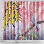 Australia Galah Shower Curtain Gumblossoms Golden Wattle Aboriginal Art