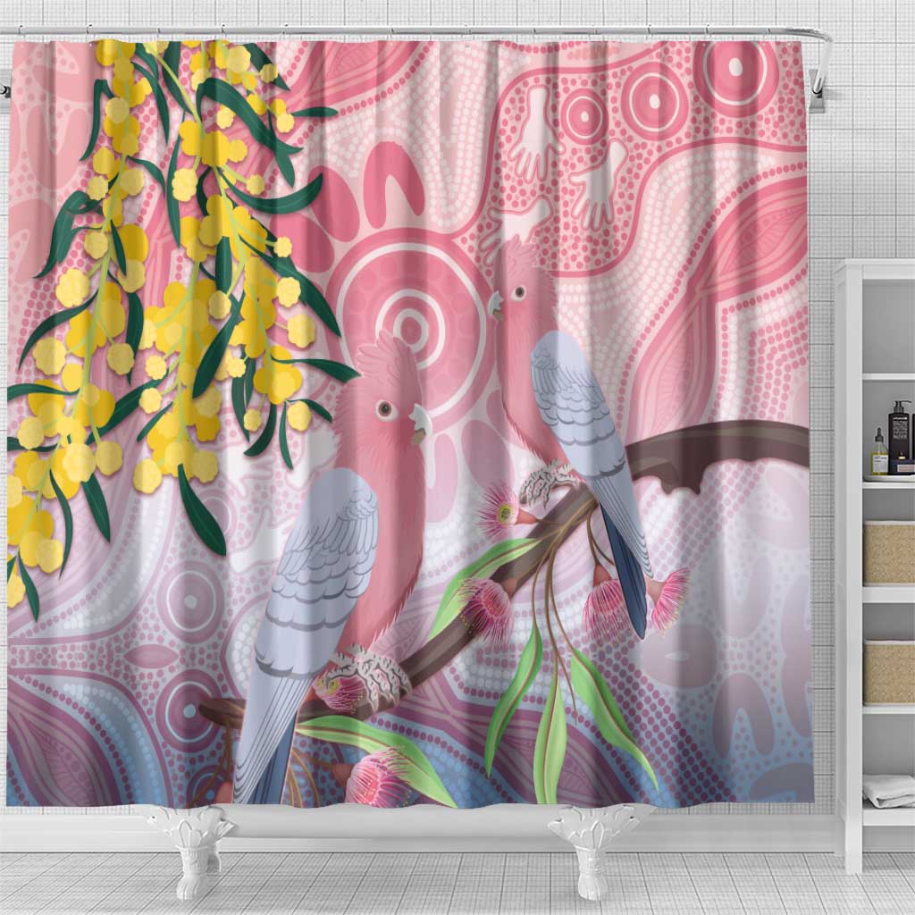 Australia Galah Shower Curtain Gumblossoms Golden Wattle Aboriginal Art