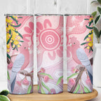 Australia Galah Skinny Tumbler Gumblossoms Golden Wattle Aboriginal Art