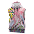 Australia Galah Sleeveless Hoodie Gumblossoms Golden Wattle Aboriginal Art - Aussie Hoodie