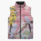Australia Galah Sleeveless Puffer Jacket Gumblossoms Golden Wattle Aboriginal Art - Aussie Hoodie