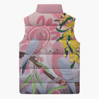 Australia Galah Sleeveless Puffer Jacket Gumblossoms Golden Wattle Aboriginal Art - Aussie Hoodie