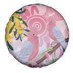 Australia Galah Spare Tire Cover Gumblossoms Golden Wattle Aboriginal Art