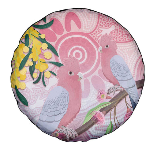 Australia Galah Spare Tire Cover Gumblossoms Golden Wattle Aboriginal Art