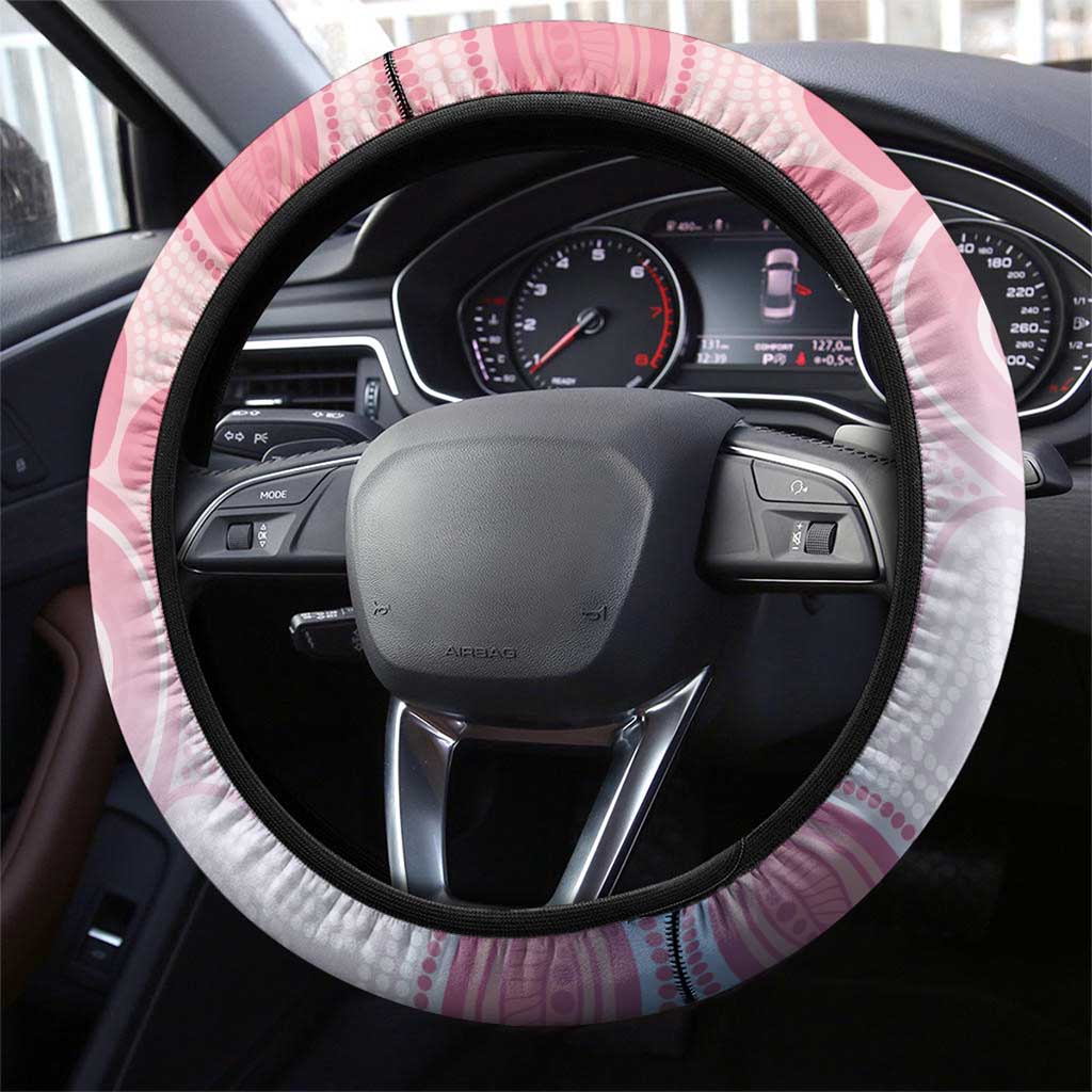 Australia Galah Steering Wheel Cover Gumblossoms Golden Wattle Aboriginal Art