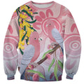 Australia Galah Sweatshirt Gumblossoms Golden Wattle Aboriginal Art